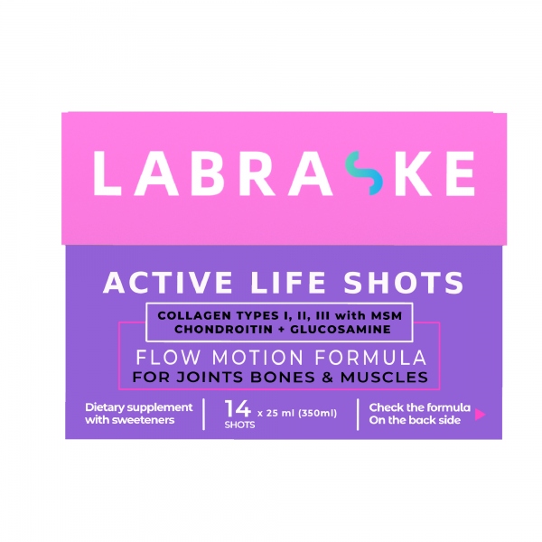 Active Life Shots | Collagen types I, II, III with MSM Choindrotin + Glucosamine Antiaging supplements